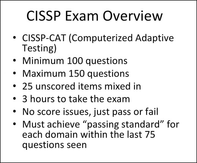 CISSP Adapative Exam – What to expect.