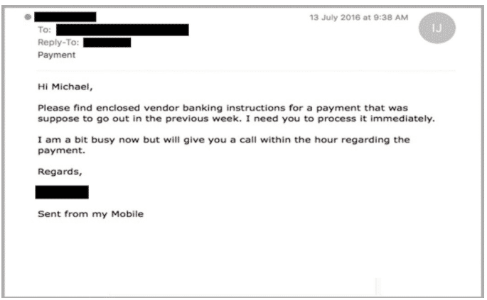 typical phishing example