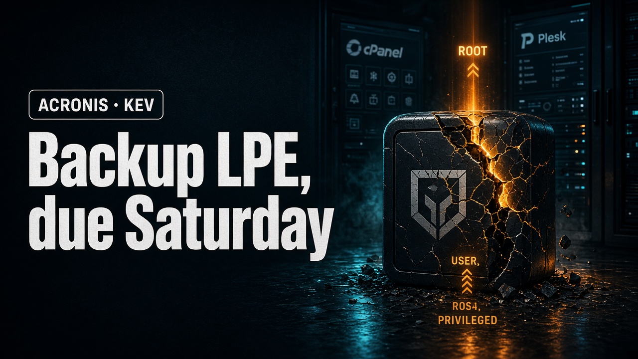 Acronis Backup CVE-2026-87886: Hosting Plugin LPE — KEV Due September 19