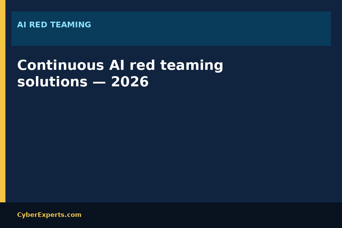 Best 6 Continuous AI Red Teaming Solutions in 2026