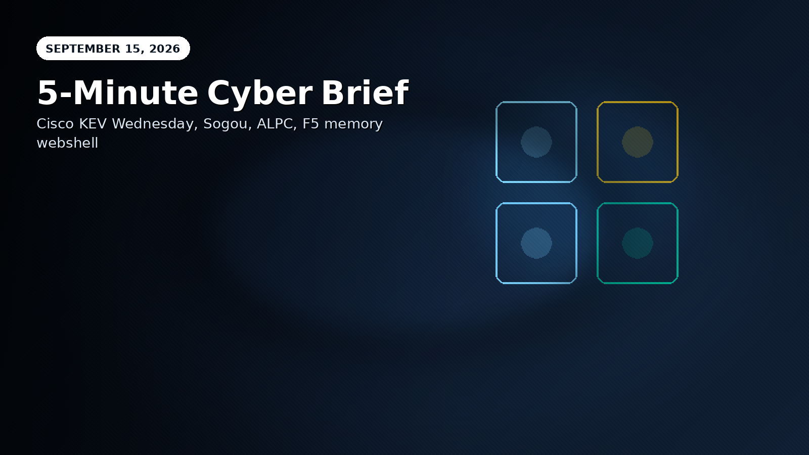 The 5-Minute Cyber Brief: September 15, 2026