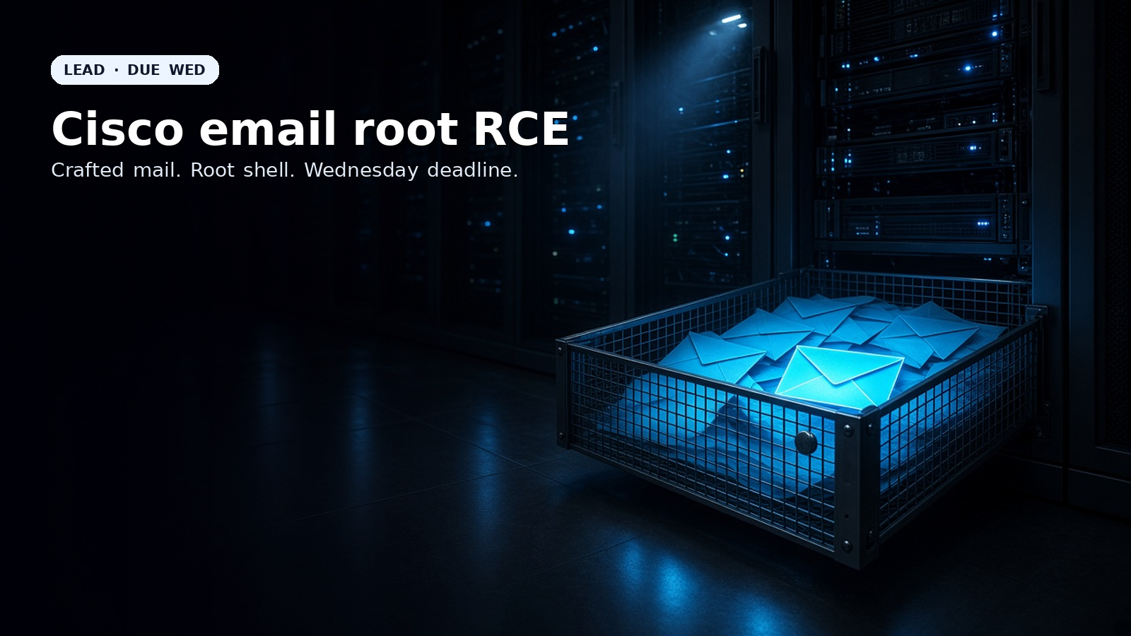 Cisco Secure Email Gateway CVE-2026-76461: Unauth SQL Injection to Root — KEV Due Wednesday