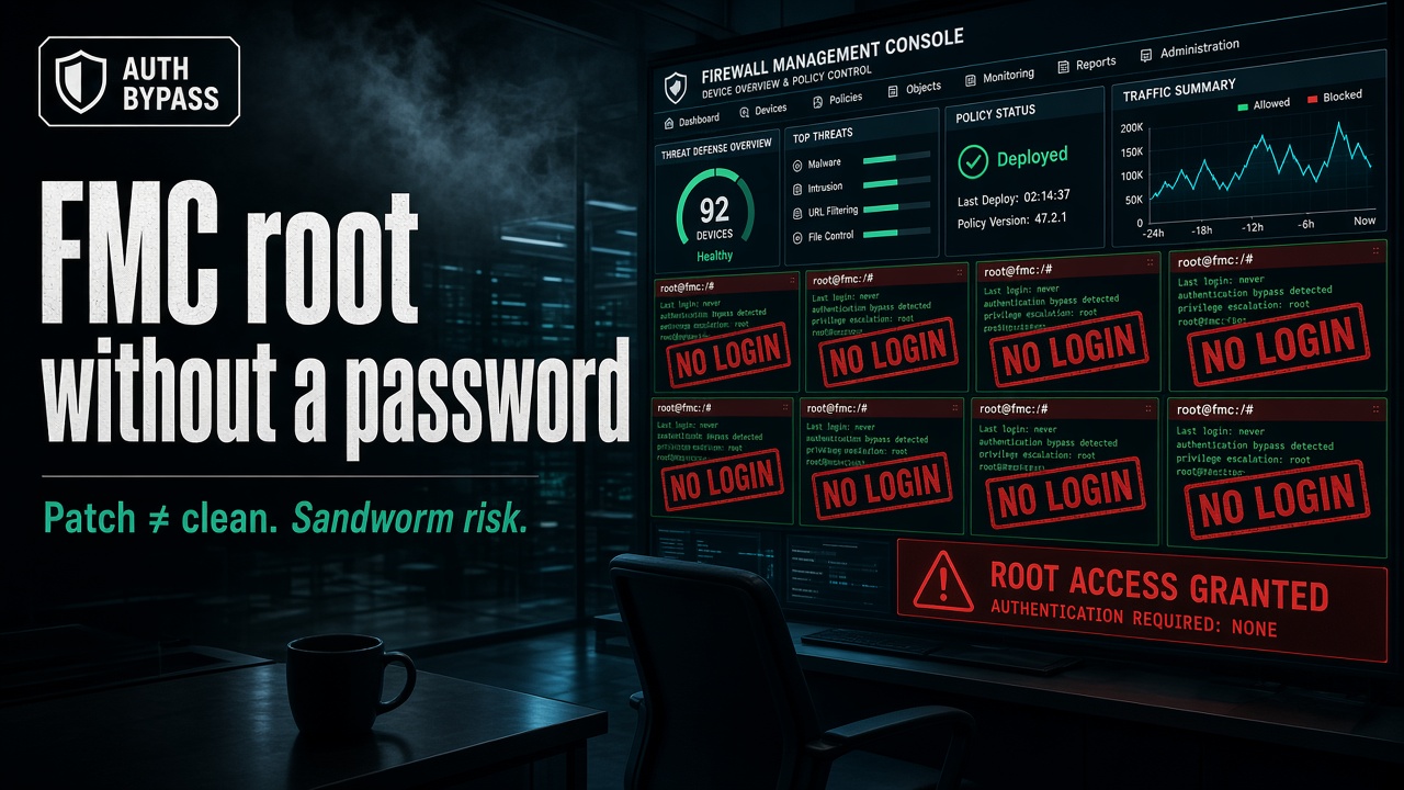 Cisco Secure FMC CVE-2026-20079: Auth Bypass to Root — Patch ≠ Clean