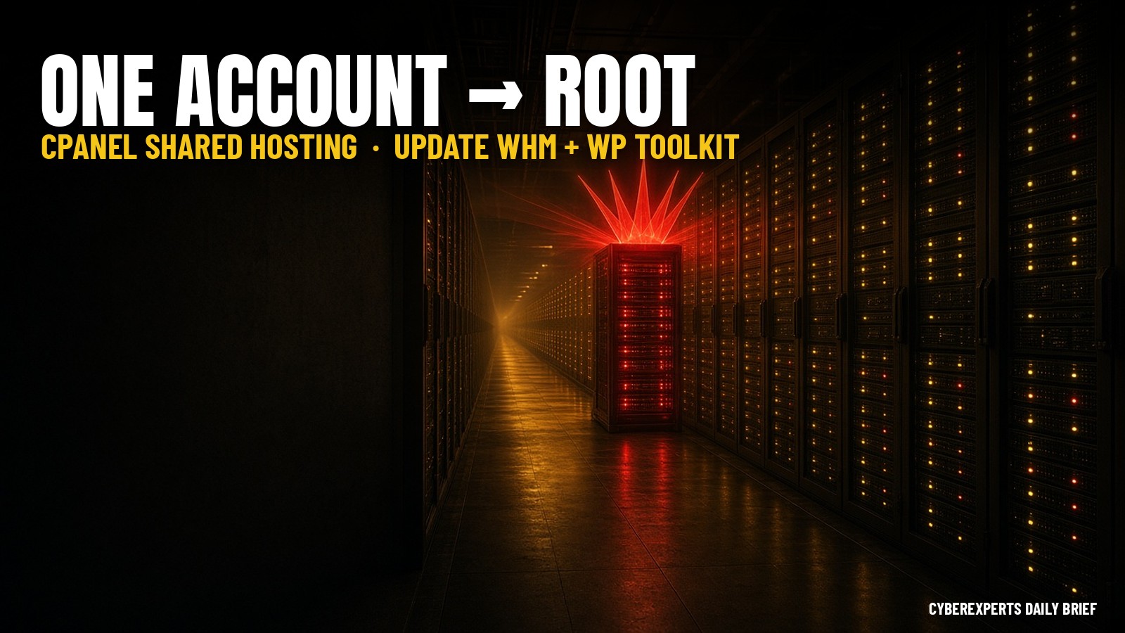 One cPanel account can own the whole server — patch today