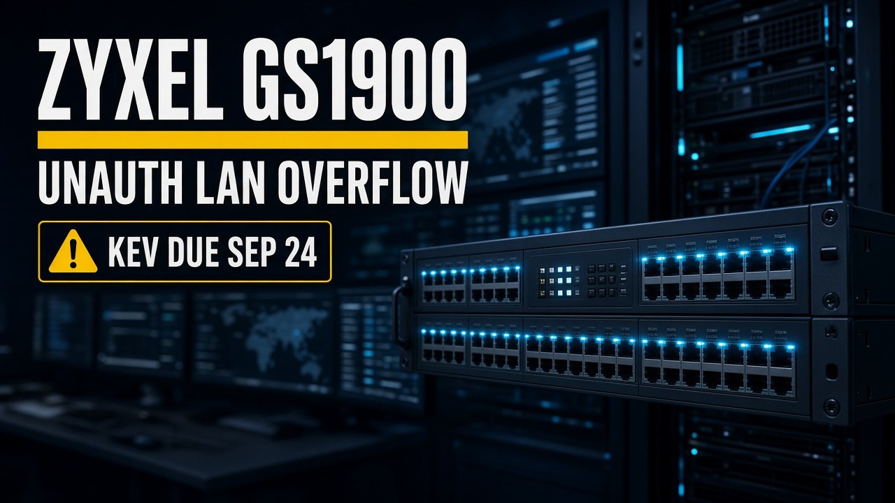 Zyxel GS1900 CVE-2026-7273: Unauth LAN Stack Overflow to OS Commands — KEV Due September 24