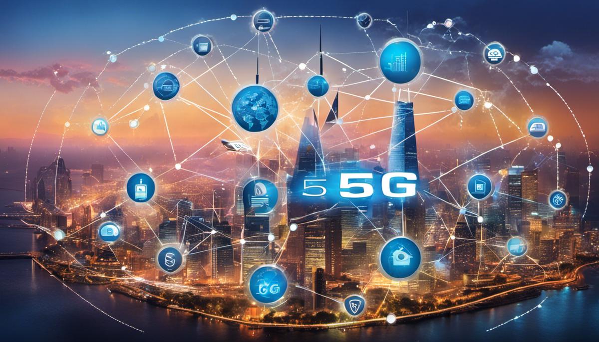 Illustration of the different security threats surrounding 5G network technology