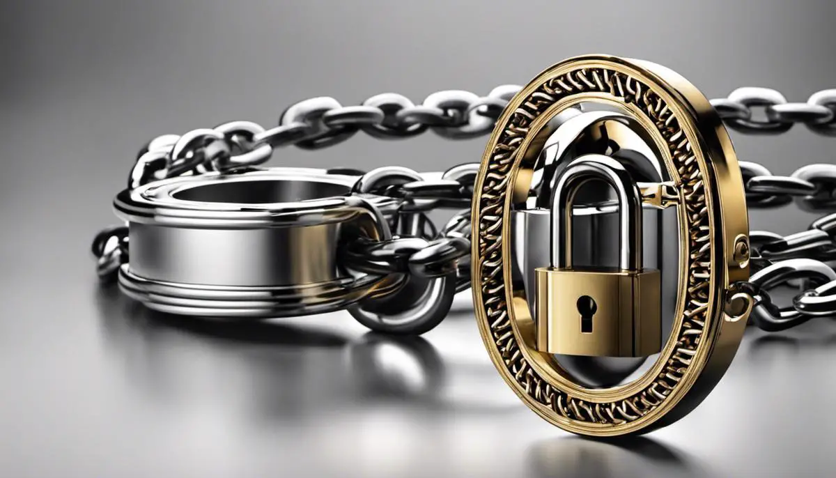 A lock and chain representing cloud security