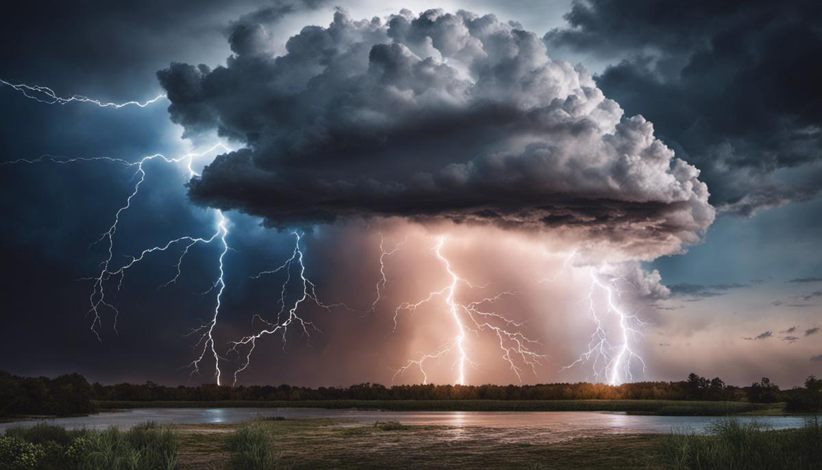 Illustration of a stormy cloud with lightning bolts, representing the threats in cloud-based applications