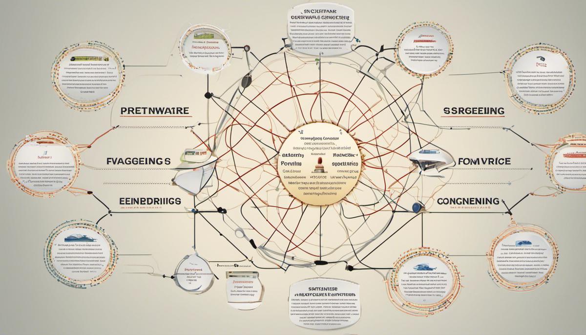 A visual representation of the core principles of software engineering vs software development