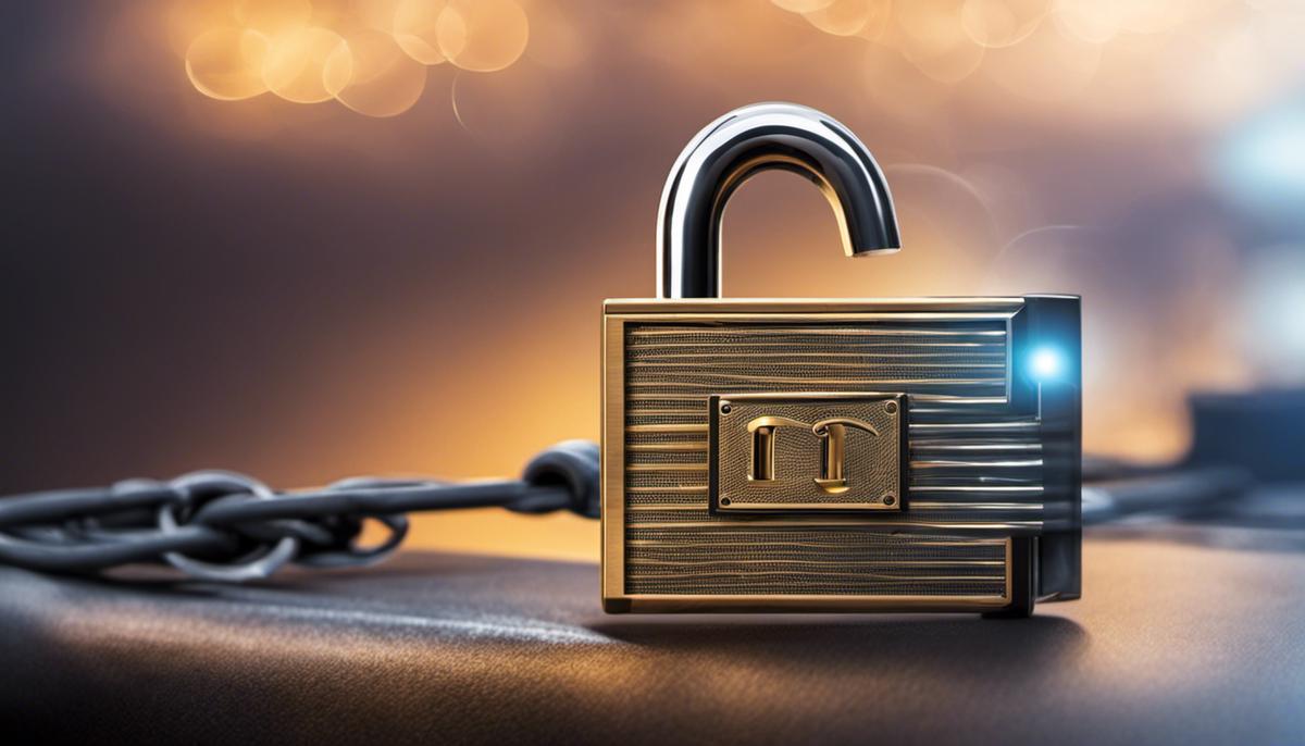 An image featuring a padlock and a shield, representing cybersecurity management