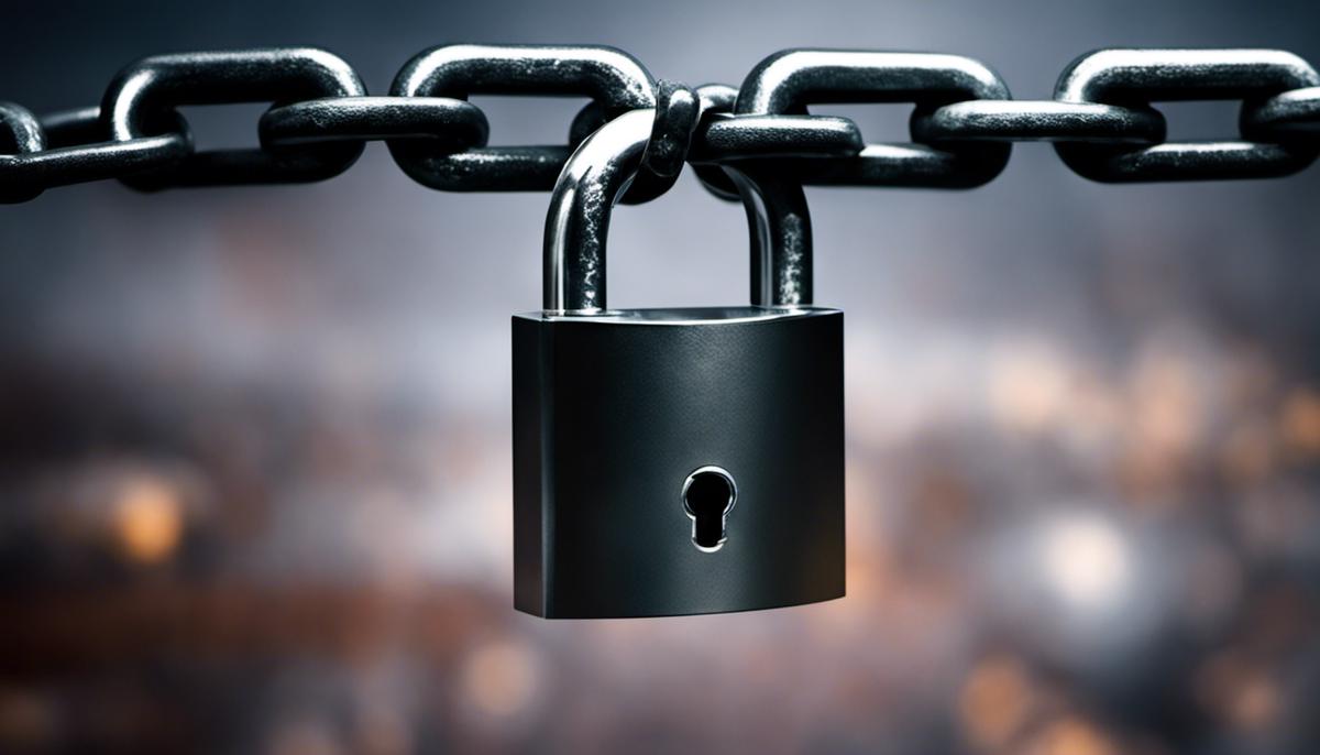 Image of a lock and chain information cyber security
