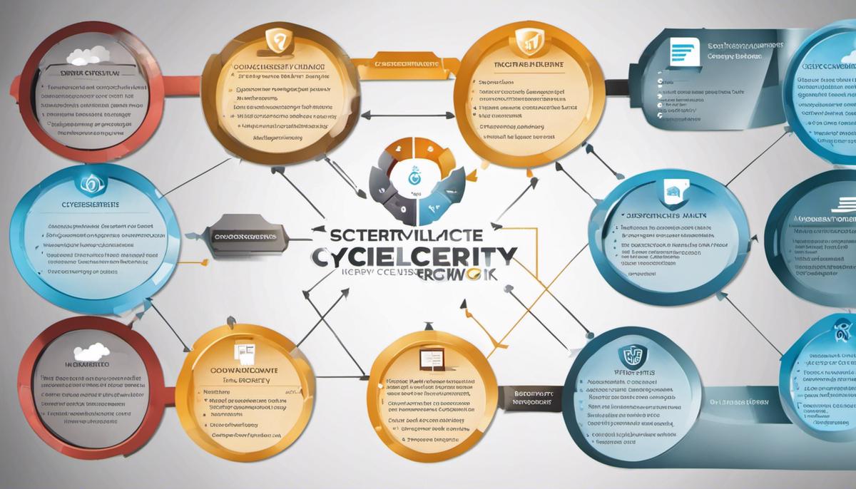 A diagram illustrating the components and strategies of a cybersecurity intelligence framework.