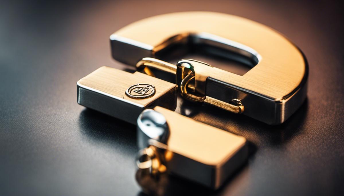 The image shows a lock protecting a medical symbol, representinghealthcare cybersecurity