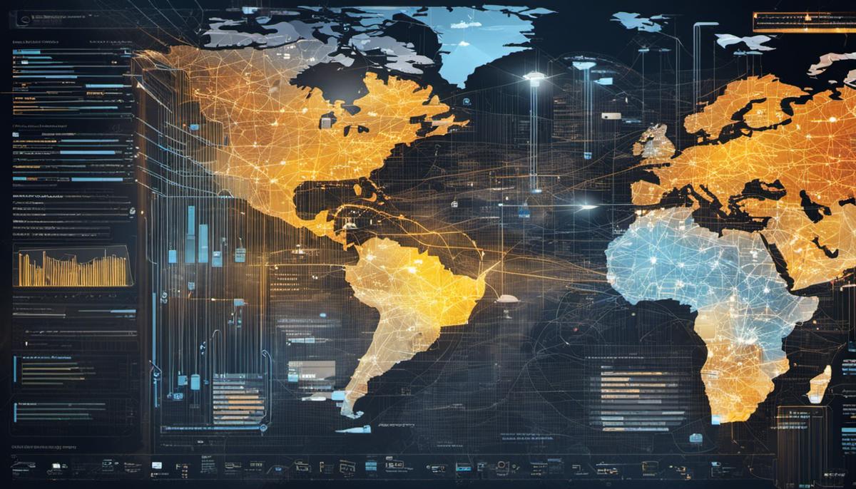 Illustration representing the complexity and interconnection of cybersecurity image analysis metrics.