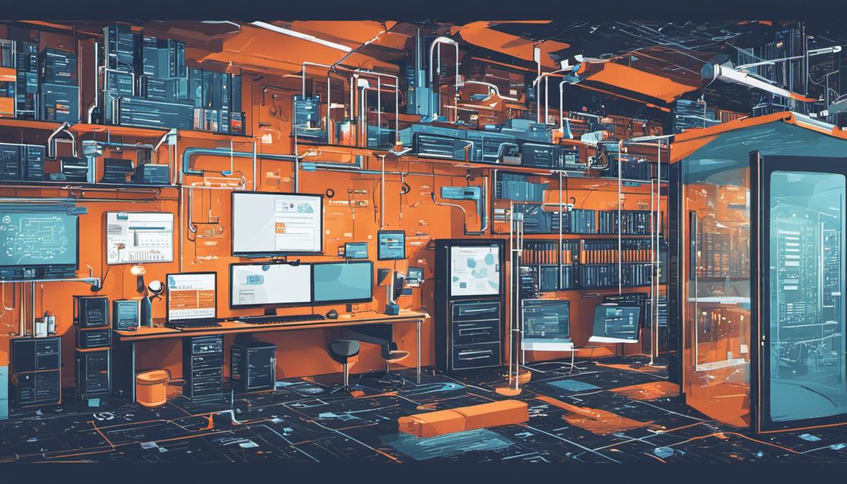 Illustration of a variety of data science tools, including programming languages, databases, cloud platforms, visualization tools, and containerization tools