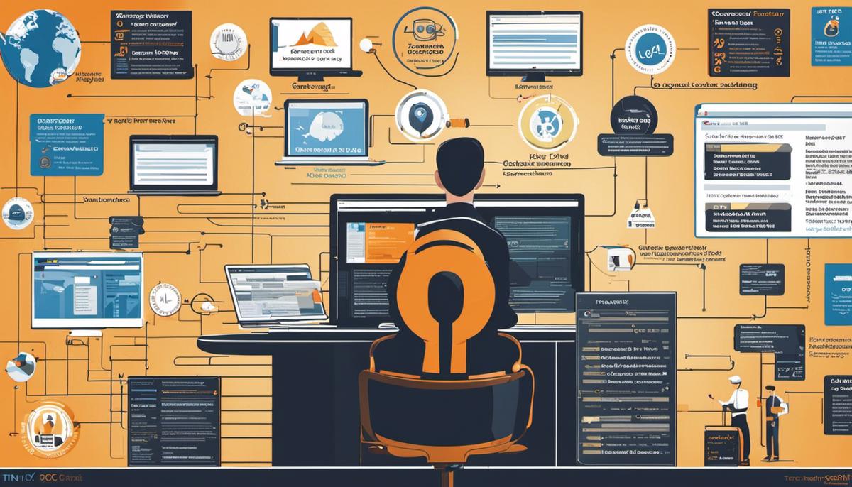 Illustration of detecting different types of IOCs, highlighting cybersecurity and technology.